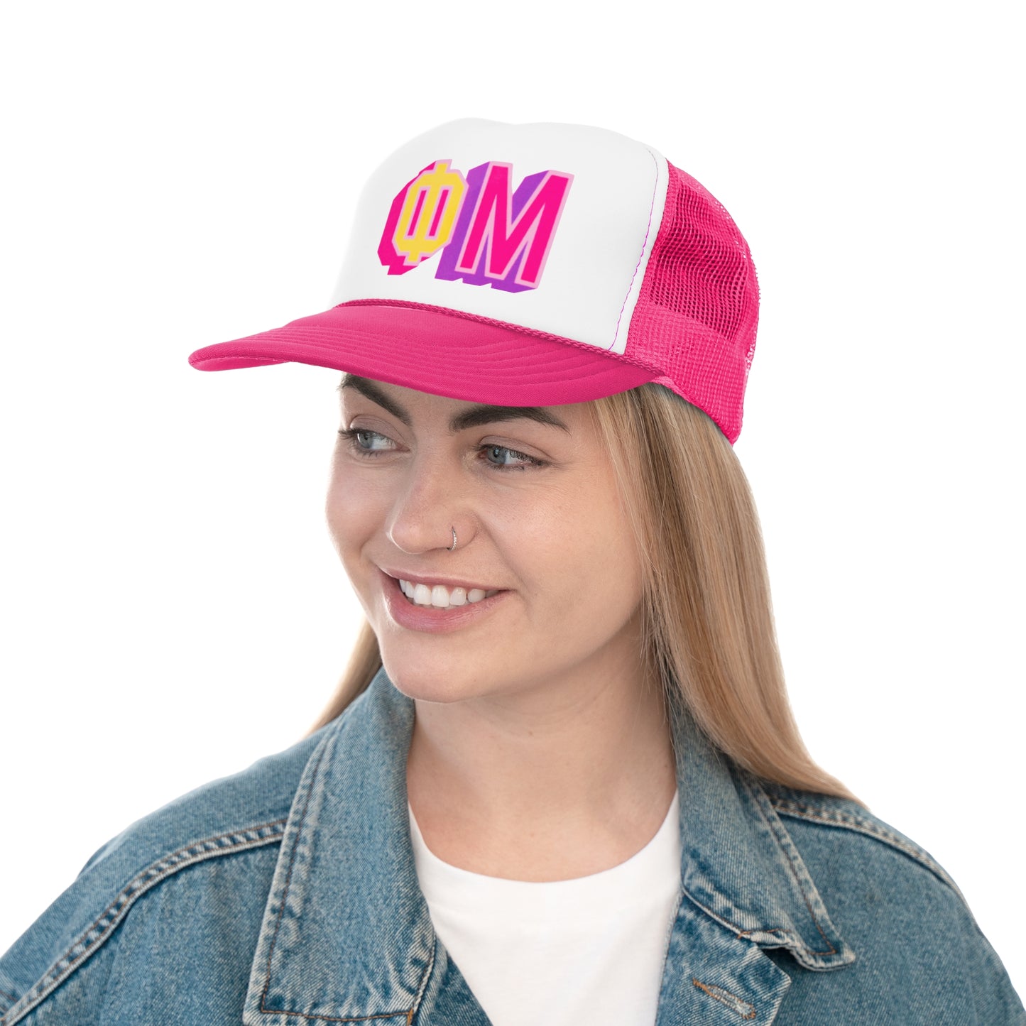 PHI MU PINK Trucker Cap