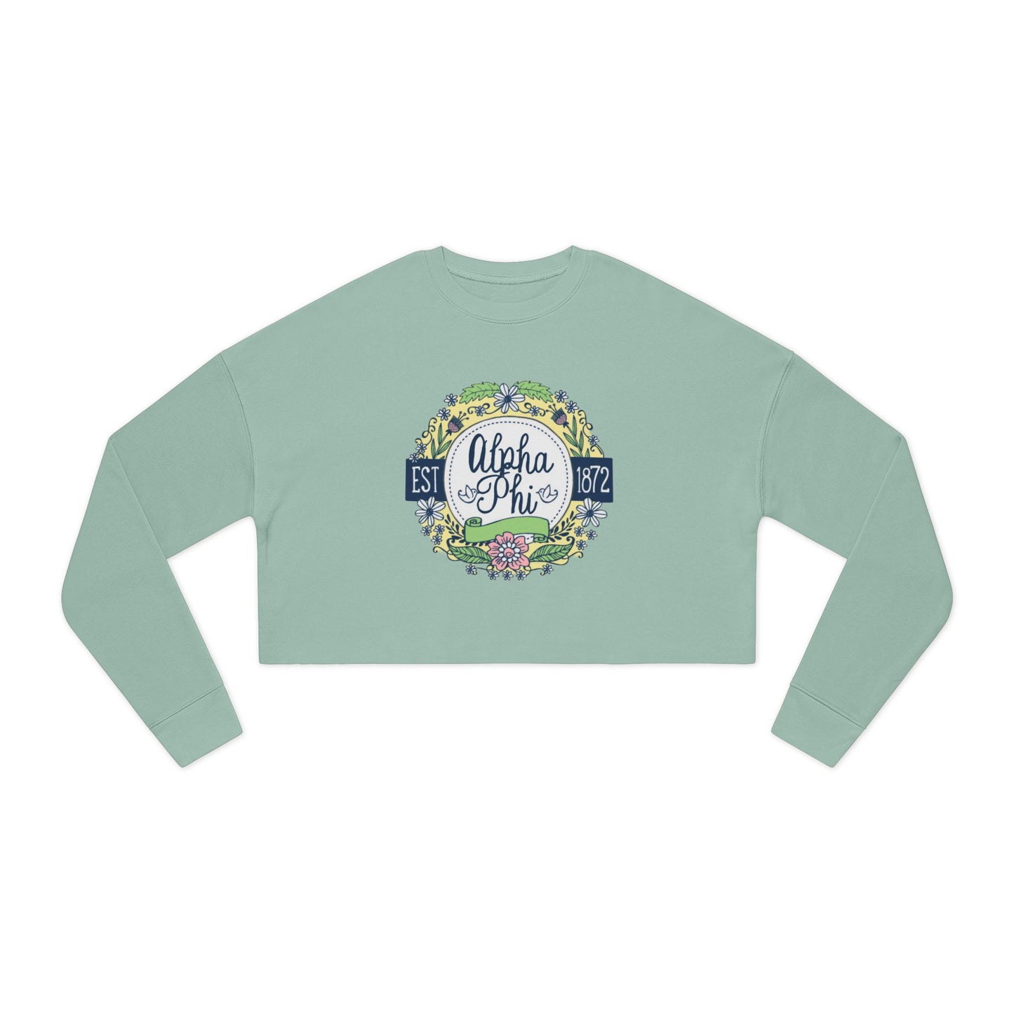 ALPHA PIE Floral Circle Women's Cropped Sweatshirt