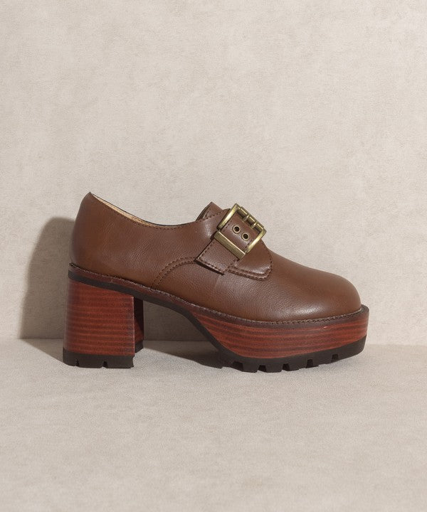 Sarah - Buckled Platform Loafers