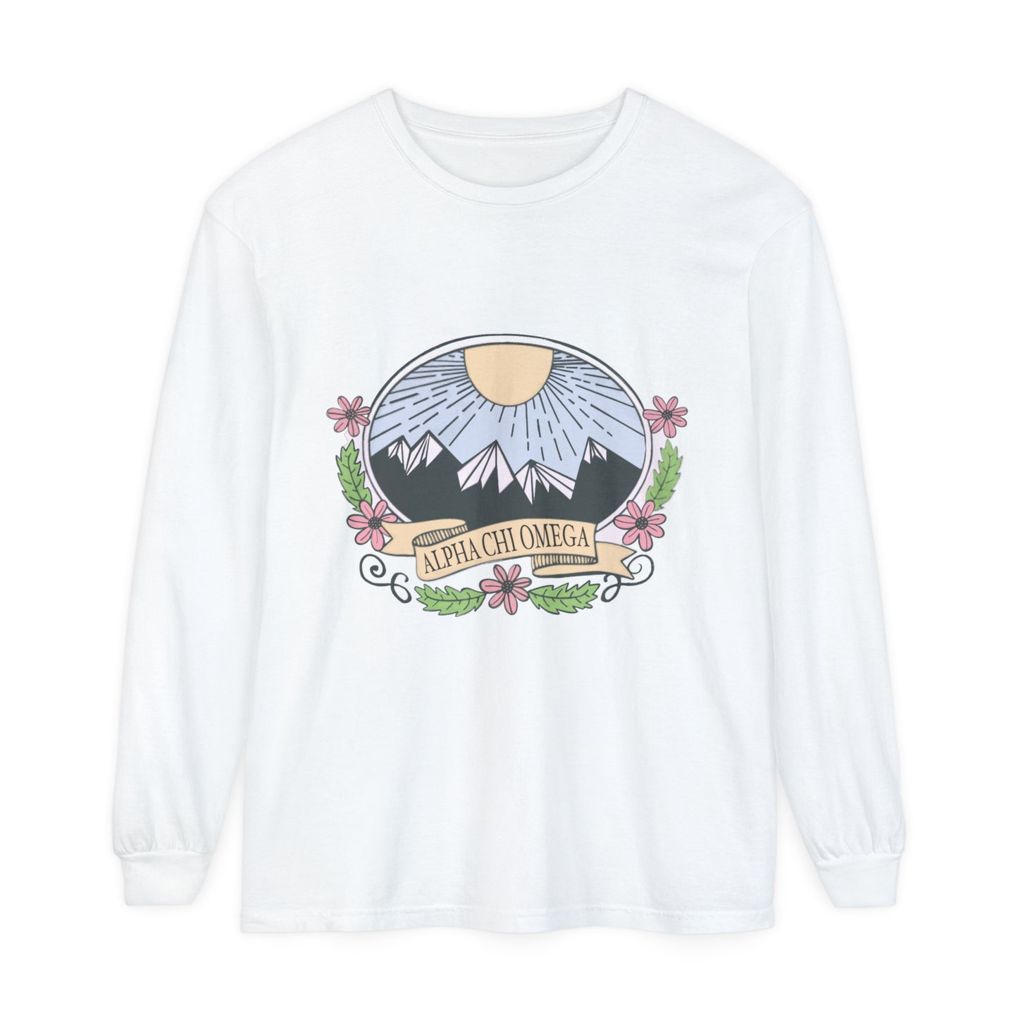 Alpha Chi Omega Mountain Long Sleeve T-Shirt