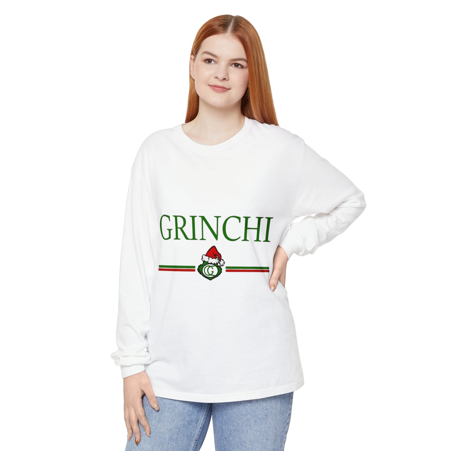 “Gucci Grinchi,” Holiday Long Sleeve T-Shirt