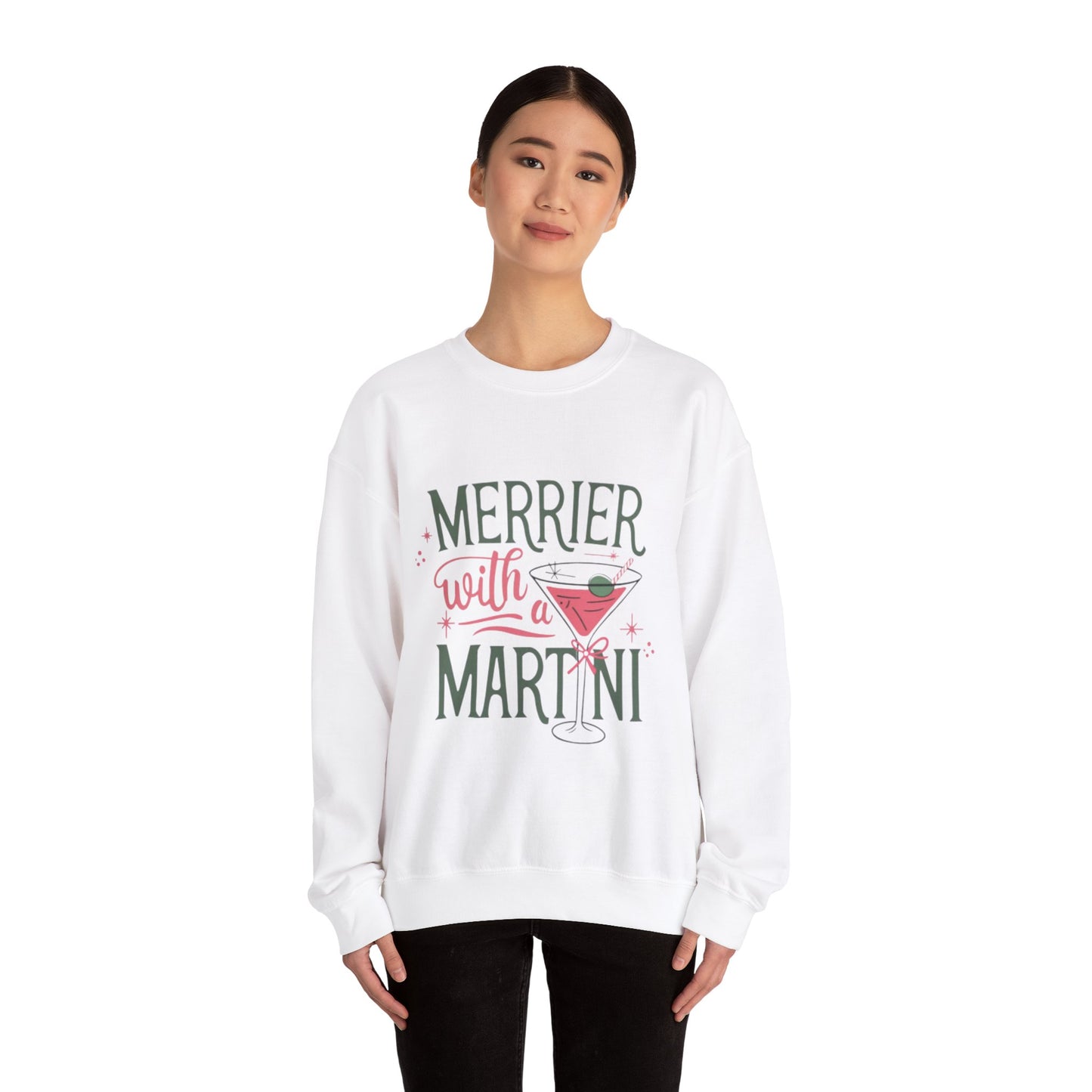 “Merrier With A Martini,” Holiday Sweatshirt