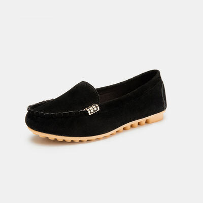 Black Round Toe Driving Mocs