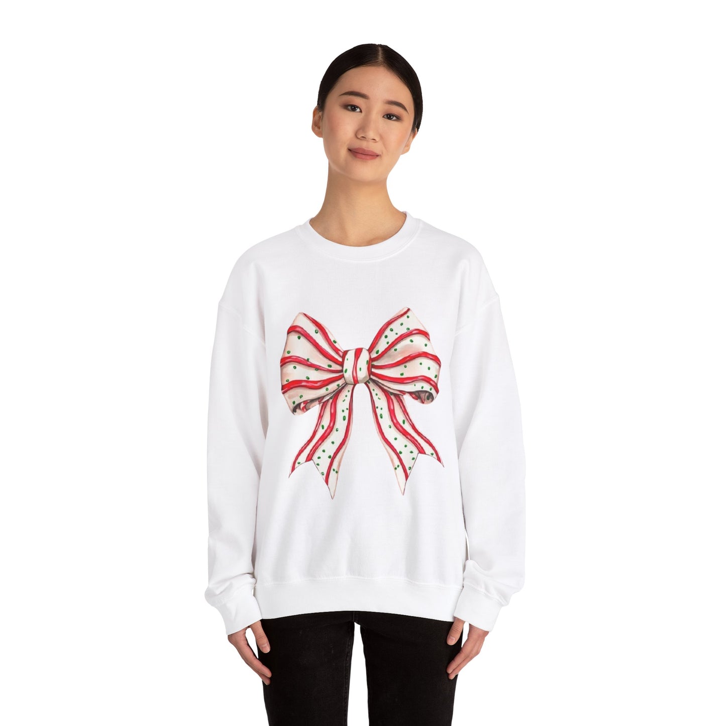 “Christmas Cake Bow,” Holiday Sweatshirt