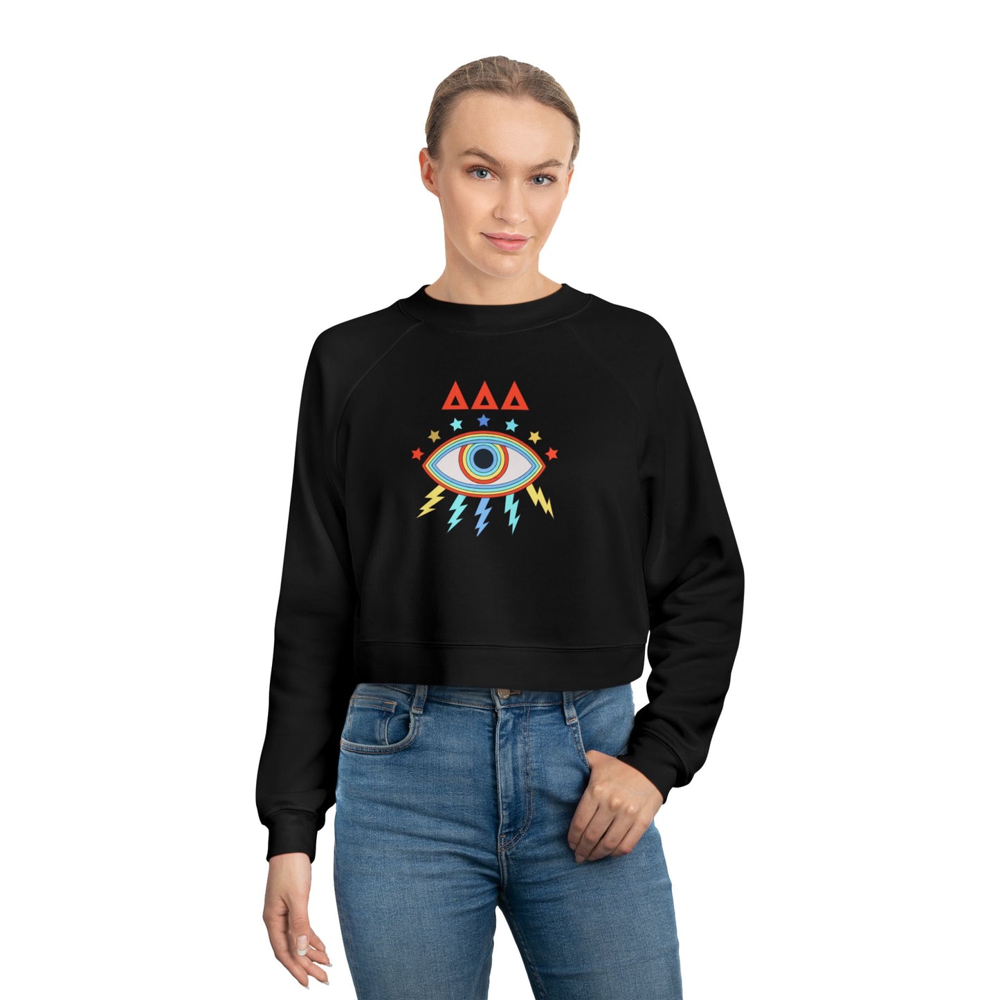 TRI DELTA EVIL EYE Women's Cropped Fleece Pullover