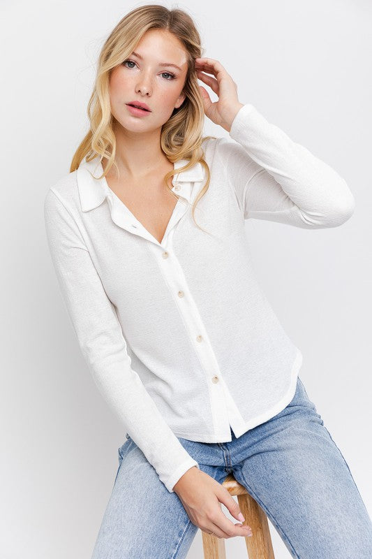 L/S Button Down Top