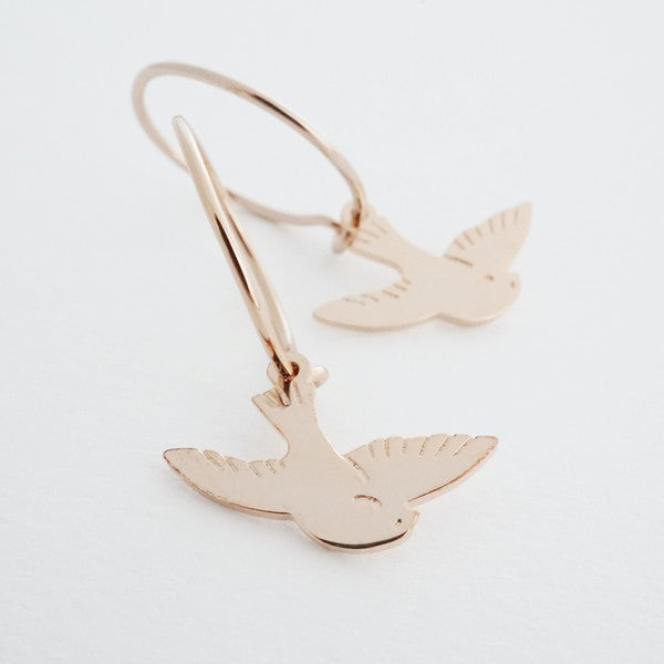 Magic Charm Dove Hoops