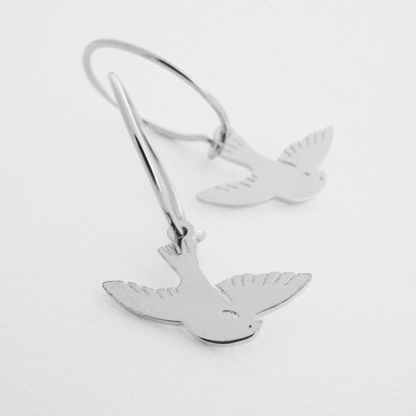 Magic Charm Dove Hoops