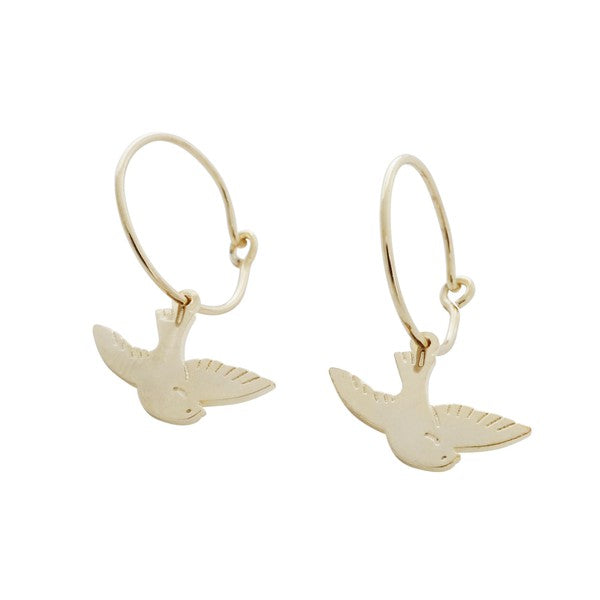 Magic Charm Dove Hoops