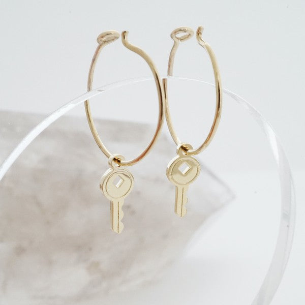 Magic Charm Key Hoops