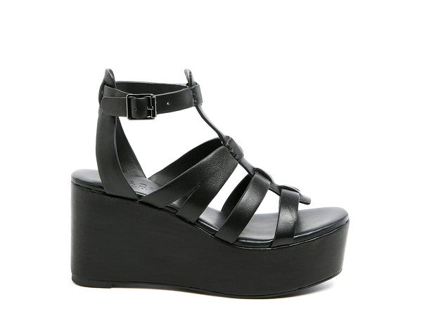 WINDRUSH CAGE WEDGE LEATHER SANDAL