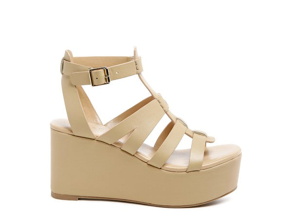 WINDRUSH CAGE WEDGE LEATHER SANDAL