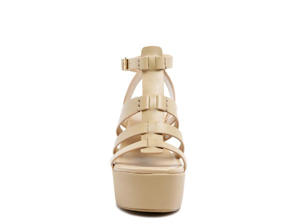 WINDRUSH CAGE WEDGE LEATHER SANDAL