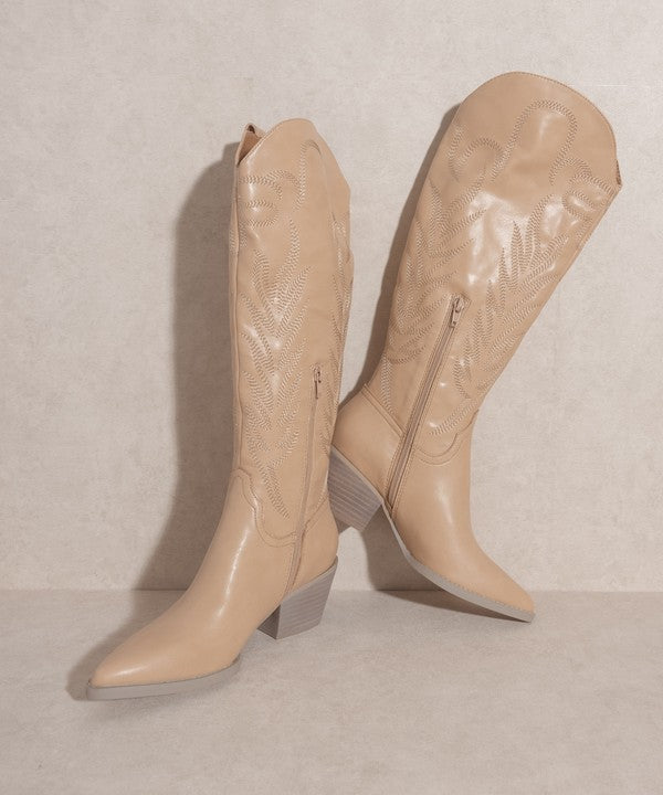 Samara Nude Embroidered Tall Boot