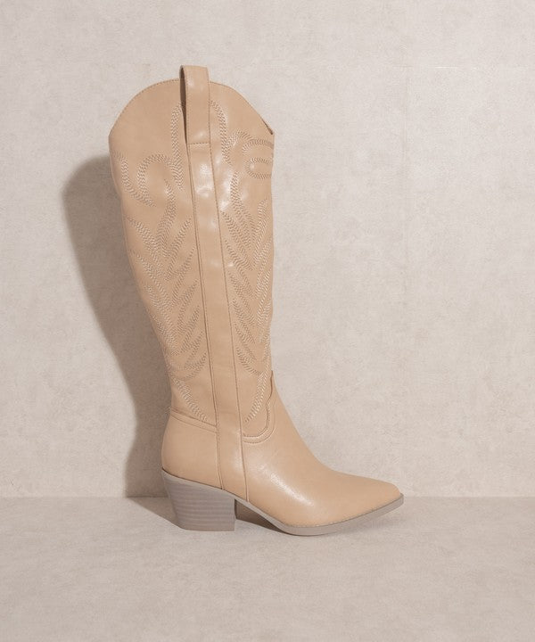 Samara Nude Embroidered Tall Boot