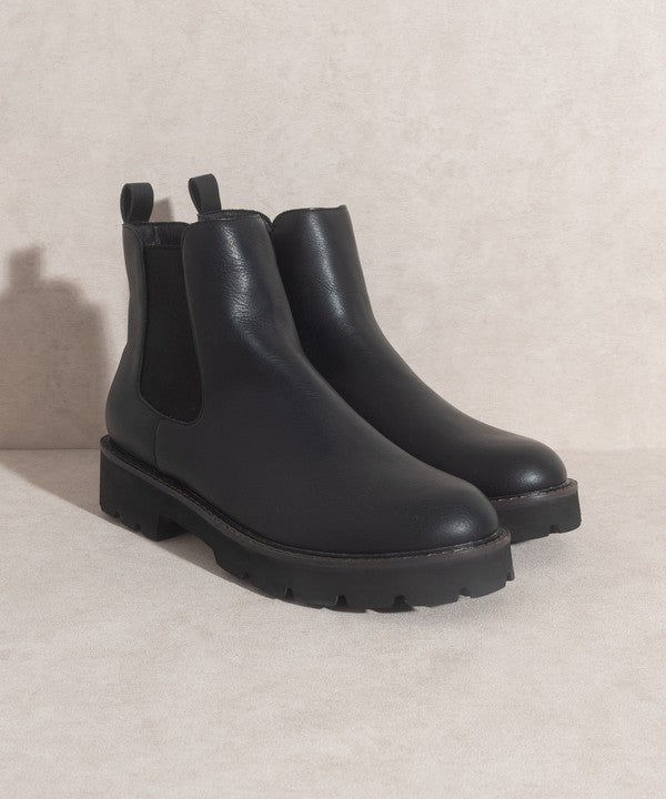 Gianna Black Chunky Sole Chelsea Boot