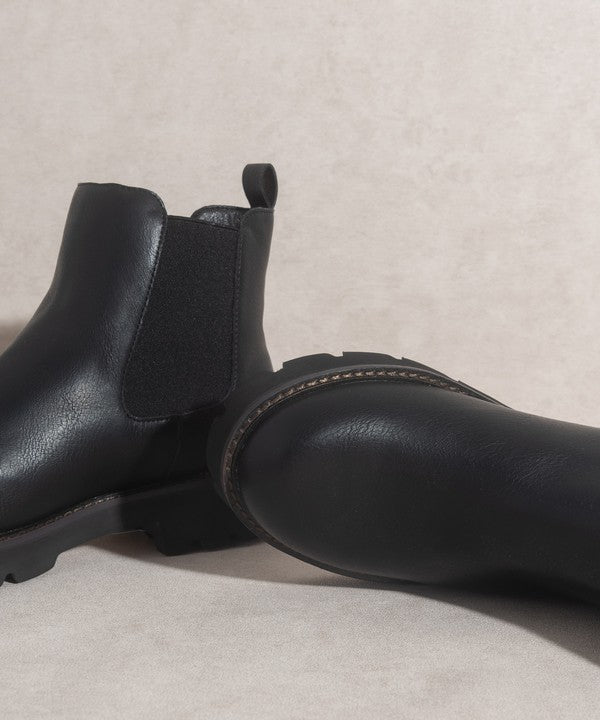 Gianna Black Chunky Sole Chelsea Boot