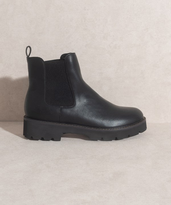 Gianna Black Chunky Sole Chelsea Boot