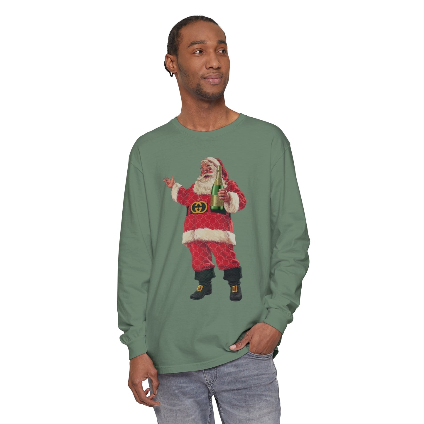 “Santa Gucci,” Holiday Long Sleeve T-Shirt