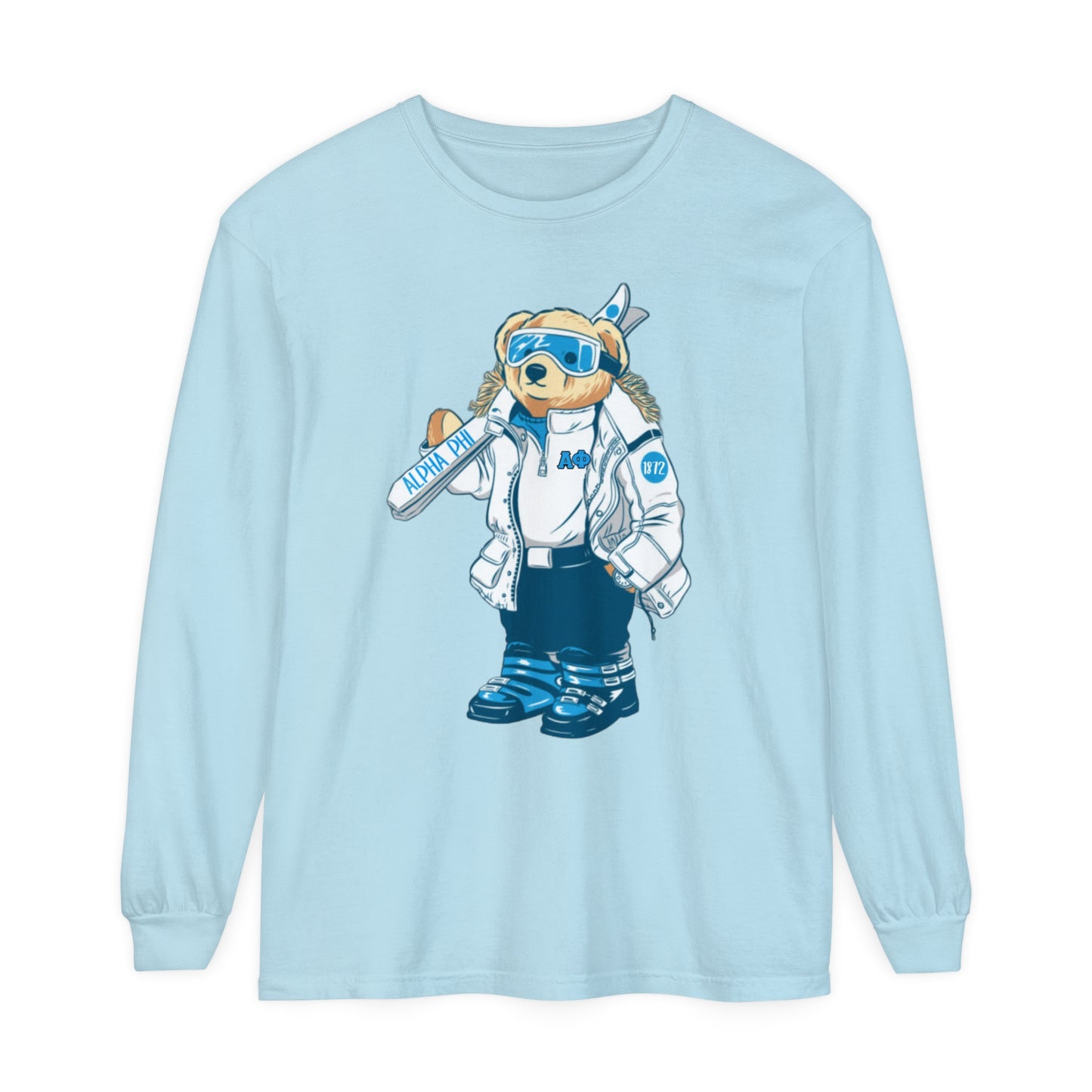 Alpha Phi Polo Ski Bear Long Sleeve T-Shirt