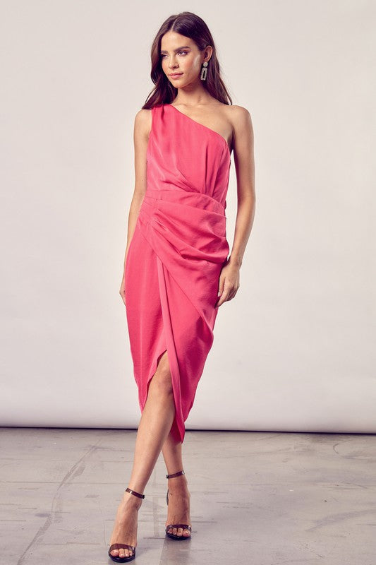 Pretty Lady One Shoulder Wrap Dress