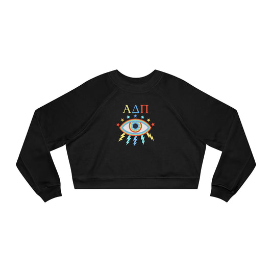 ALPHA DELTA PI EVIL EYE Women's Cropped Fleece Pullover