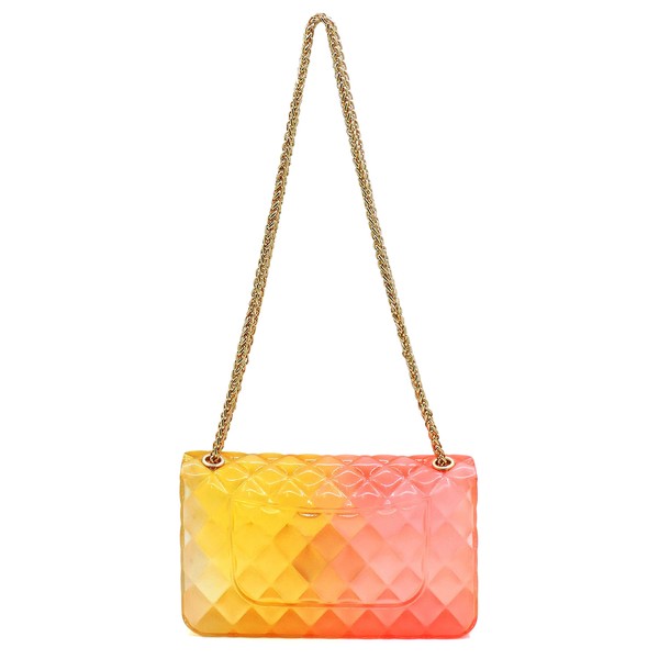 Quilt Embossed Multi Color Jelly Shoulder Bag: Multiple Colors