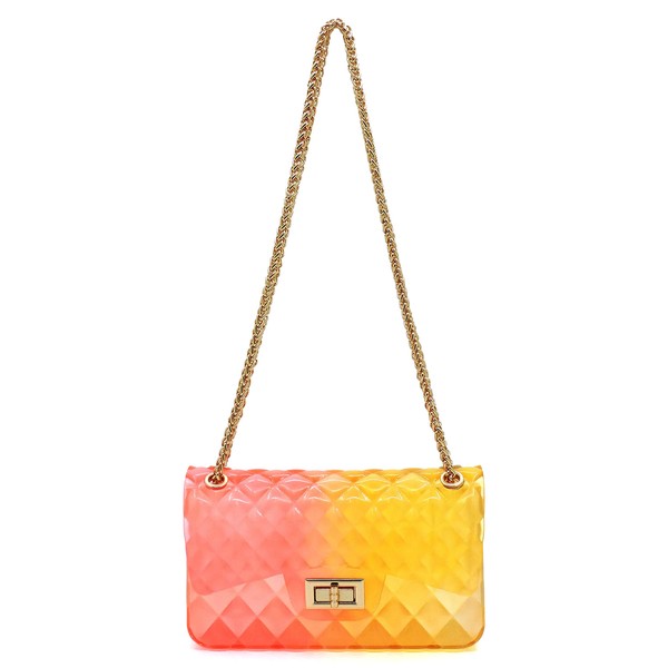 Quilt Embossed Multi Color Jelly Shoulder Bag: Multiple Colors