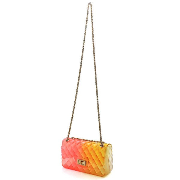 Quilt Embossed Multi Color Jelly Shoulder Bag: Multiple Colors