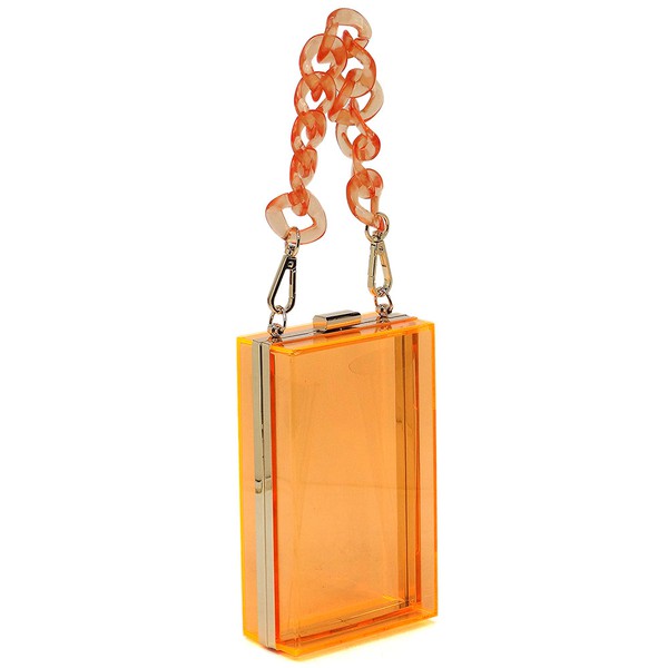 Candy Colors Acrylic Chain Handle See Thru Crossbody Clutch