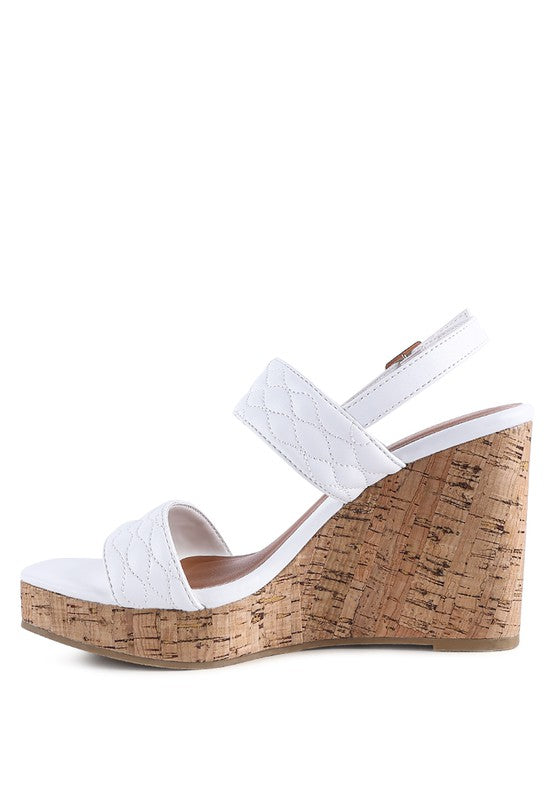 MOHANA QUILTED HIGH WEDGE SANDALS