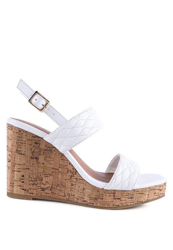 MOHANA QUILTED HIGH WEDGE SANDALS