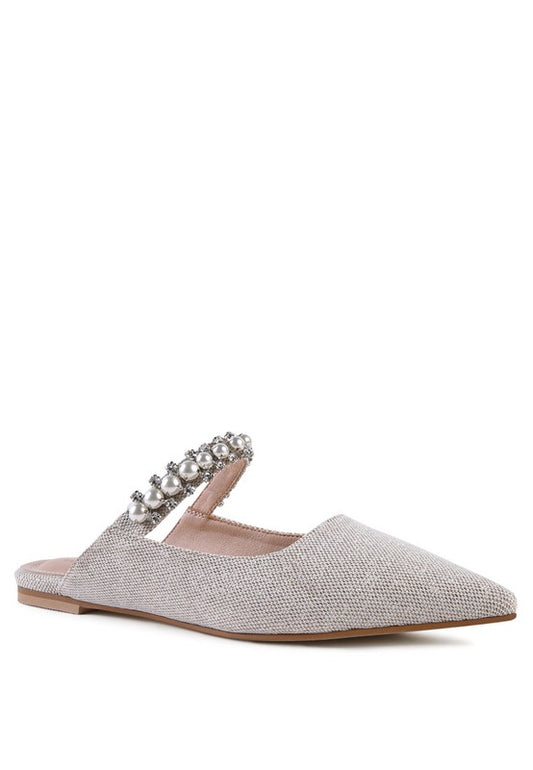 GEODE Mary Jane Cutout Embellished Mules