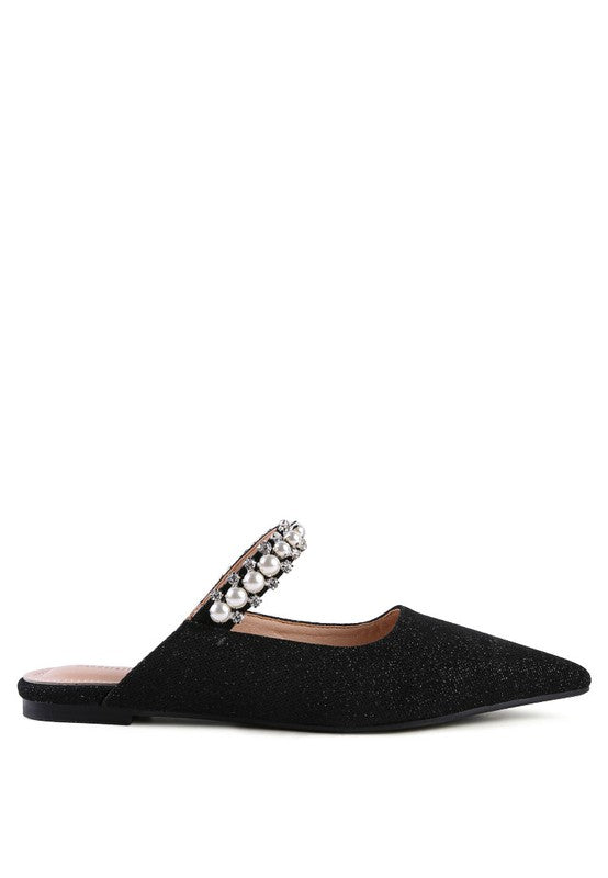 GEODE Mary Jane Cutout Embellished Mules