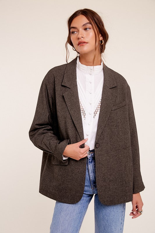 Oversized Solid Blazer