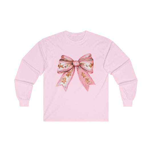 “Gingerbread Bow,” Holiday Long Sleeve Tee