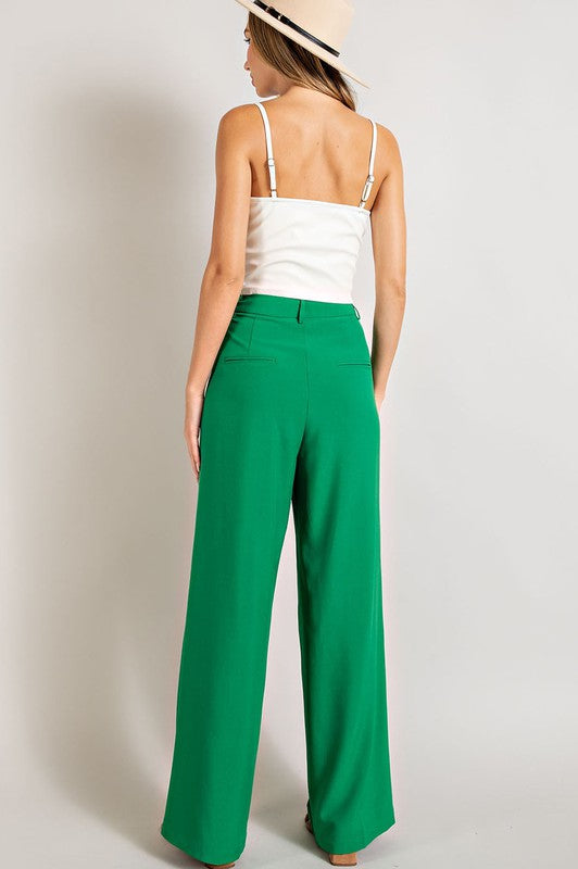 Kelly Green Straight Leg Pants