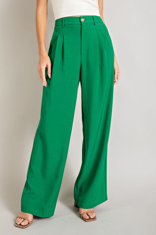 Kelly Green Straight Leg Pants