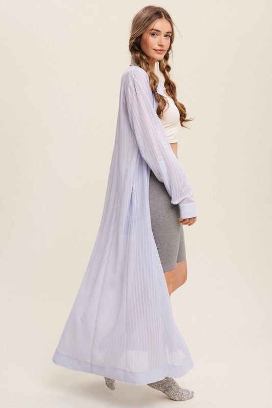 Long Button Down Shirt Maxi Dress