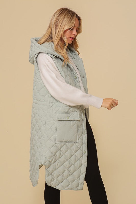 Cozy On Up Hooded Oversized Vest