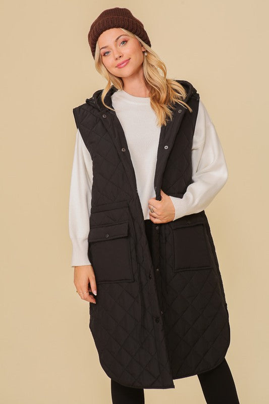 Cozy On Up Hooded Oversized Vest