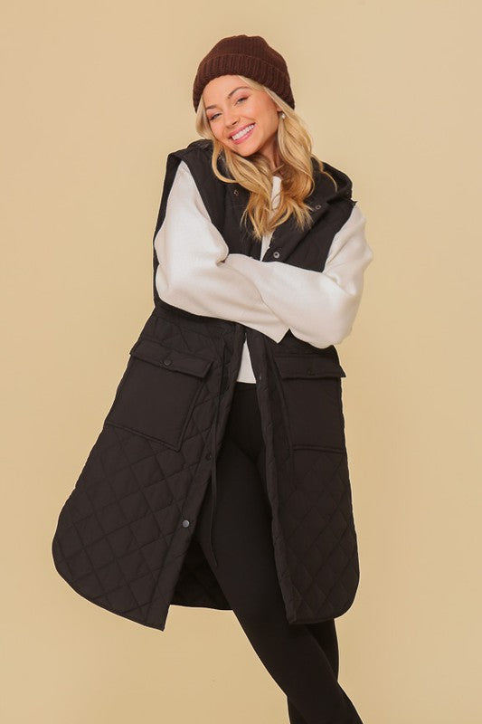 Cozy On Up Hooded Oversized Vest