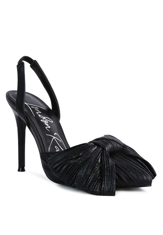 Kiki Black Bow Slingback Heels