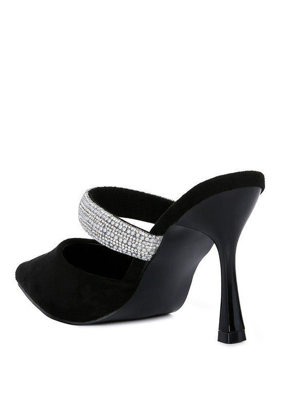 Fauci Black  Strap Heels