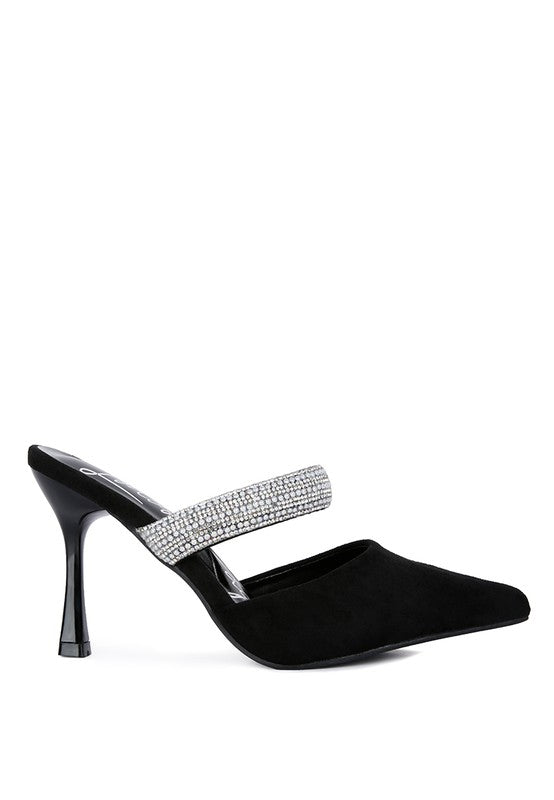 Fauci Black  Strap Heels