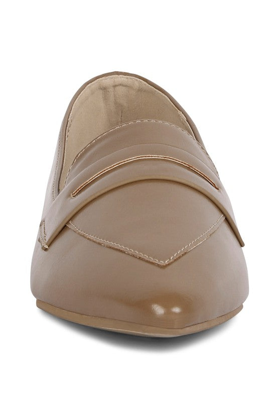 Beige Peretti Flat Formal Loafers