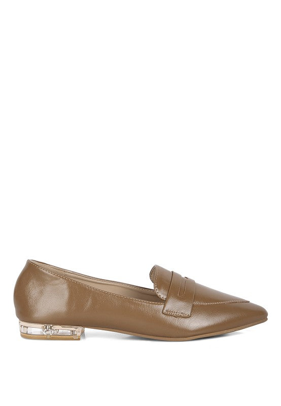 Beige Peretti Flat Formal Loafers