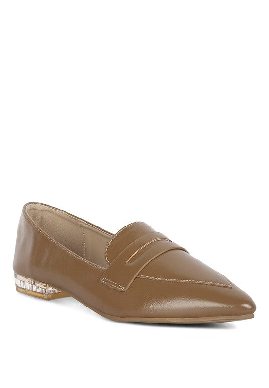 Beige Peretti Flat Formal Loafers