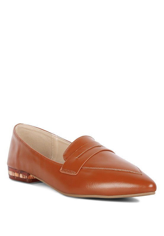 Beige Peretti Flat Formal Loafers