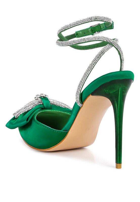 Green With Envy  Rhinestone Embellished Heels